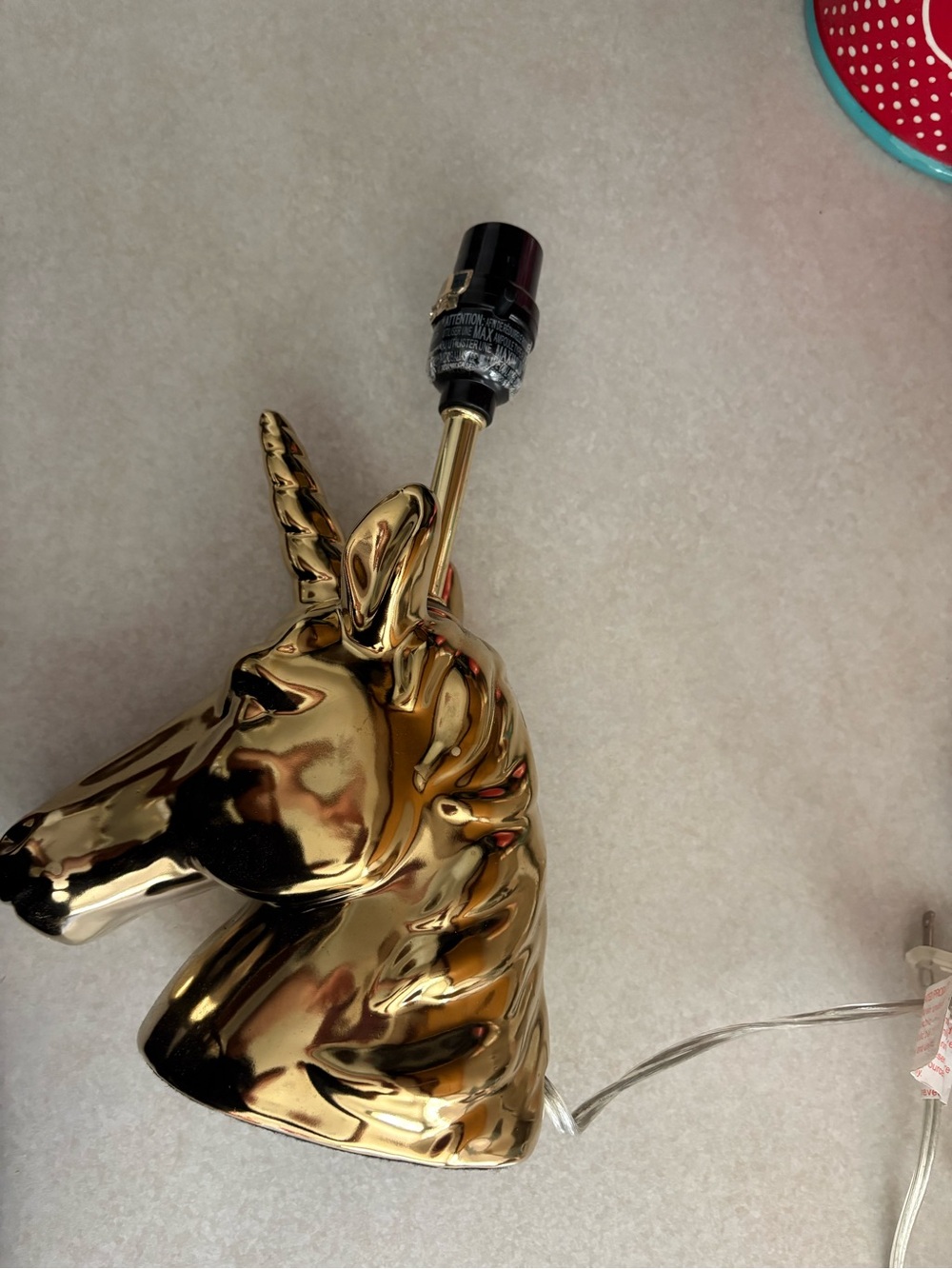 Gold Unicorn Head Table Lamp - Decorative Home Accent